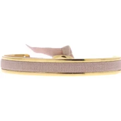 Les Interchangeables Bracelet A43041 - Jonc ruban Interchangeables 4mm Beige Rose Femme | Femme Bracelet
