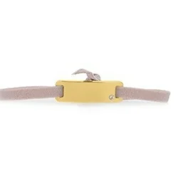 Les Interchangeables Bracelet A55528 - Plaque Ruban Lisse Strasse Beige Rose Or Jaune Femme | Femme Bracelet