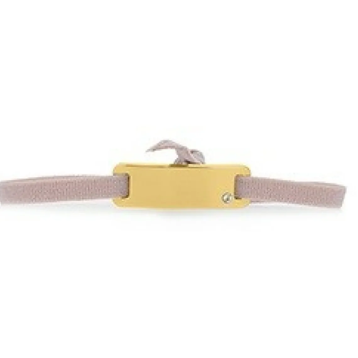 Les Interchangeables Bracelet A55528 - Plaque Ruban Lisse Strasse Beige Rose Or Jaune Femme | Femme Bracelet