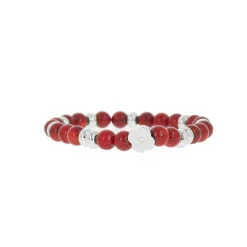 Les Interchangeables Bracelet A58822 - Perle Forme Fleur Rouge Femme | Femme Bracelet
