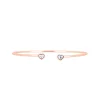 Les Interchangeables Bracelet A59193 - Jonc Double Coeur Doré Rose Femme | Femme Bracelet