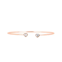 Les Interchangeables Bracelet A59193 - Jonc Double Coeur Doré Rose Femme | Femme Bracelet