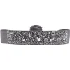 Les Interchangeables Bracelet A38129 - Bracelet Tissu Gris Cristaux de haute qualité Femme | Femme Bracelet