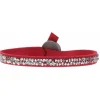 Les Interchangeables Bracelet A24939 - Bracelet Tissu Rouge Cristaux de haute qualité Femme | Femme Bracelet