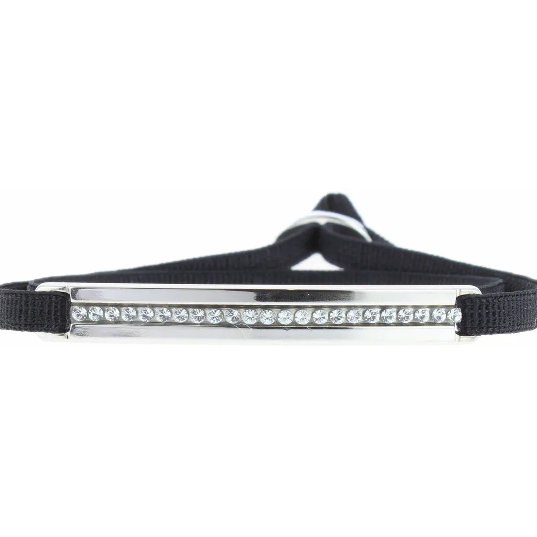 Les Interchangeables Bracelet A31540 - Bracelet Tissu Noir Cristaux de haute qualité Femme | Femme Bracelet