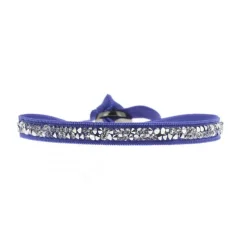 Les Interchangeables Bracelet A24962 - Bracelet Tissu Bleu Cristaux de haute qualité Femme | Femme Bracelet