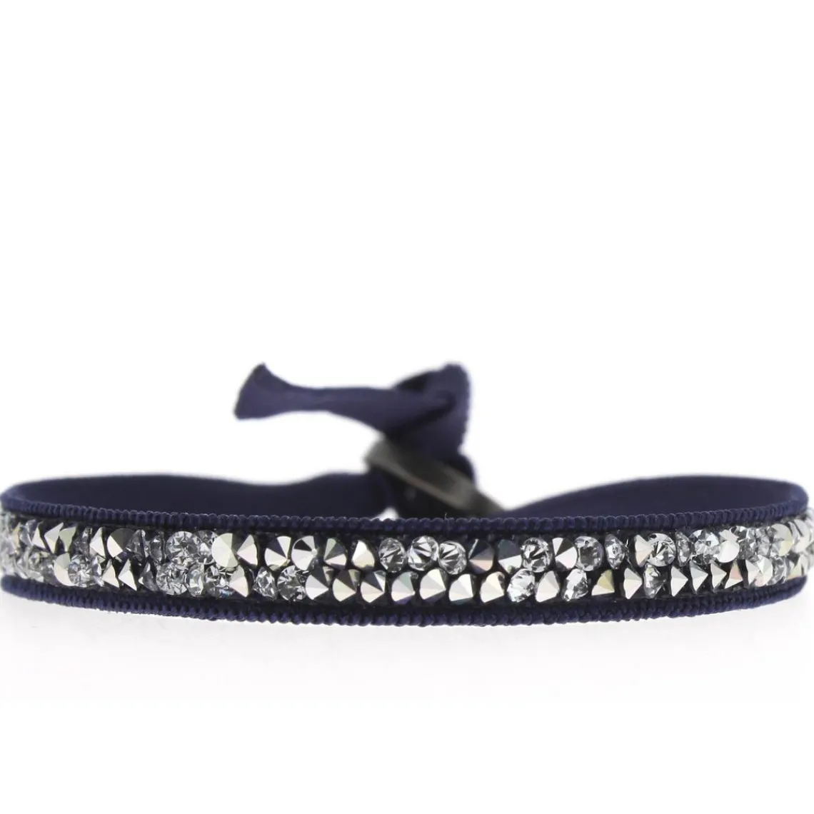 Les Interchangeables Bracelet A24958 - Bracelet Tissu Bleu Cristaux de haute qualité Femme | Femme Bracelet