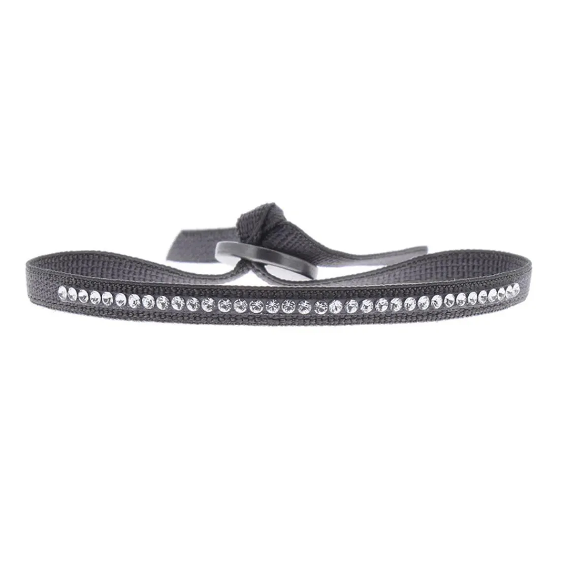 Les Interchangeables Bracelet A31425 - Bracelet Tissu Gris Cristaux de haute qualité Femme | Femme Bracelet