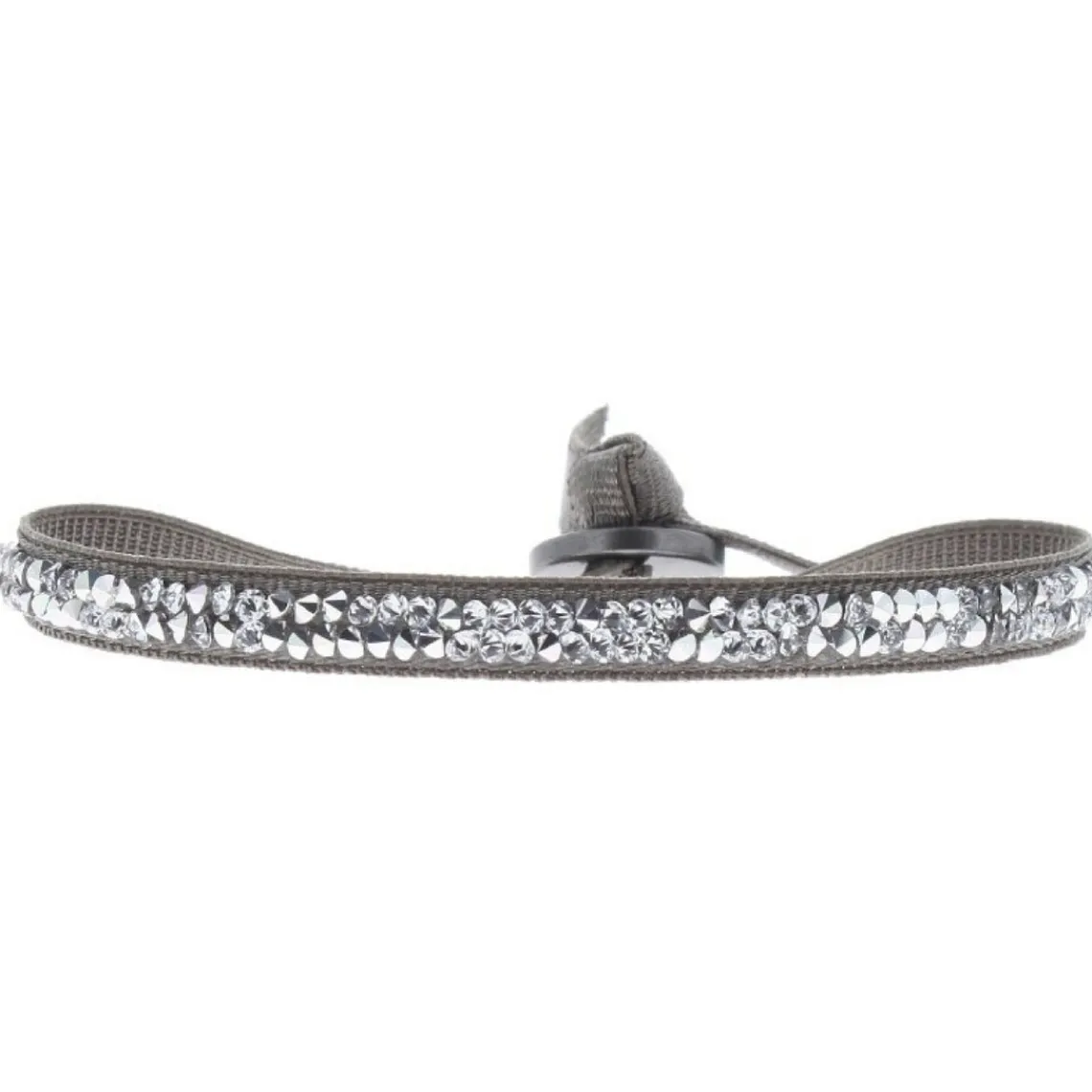 Les Interchangeables Bracelet A24930 - Bracelet Tissu Marron Cristaux de haute qualité Femme | Femme Bracelet