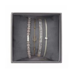 Les Interchangeables Bracelet A38633 - Bracelet Tissu Beige Cristaux de haute qualité Femme | Femme Bracelet