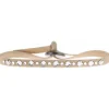 Les Interchangeables Bracelet A34639 - Bracelet Tissu Beige Cristaux de haute qualité Femme | Femme Bracelet
