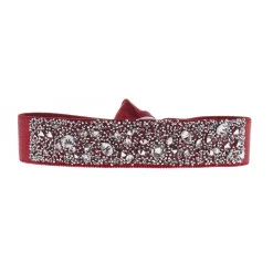 Les Interchangeables Bracelet A38159 - Bracelet Tissu Rouge Cristaux de haute qualité Femme | Femme Bracelet