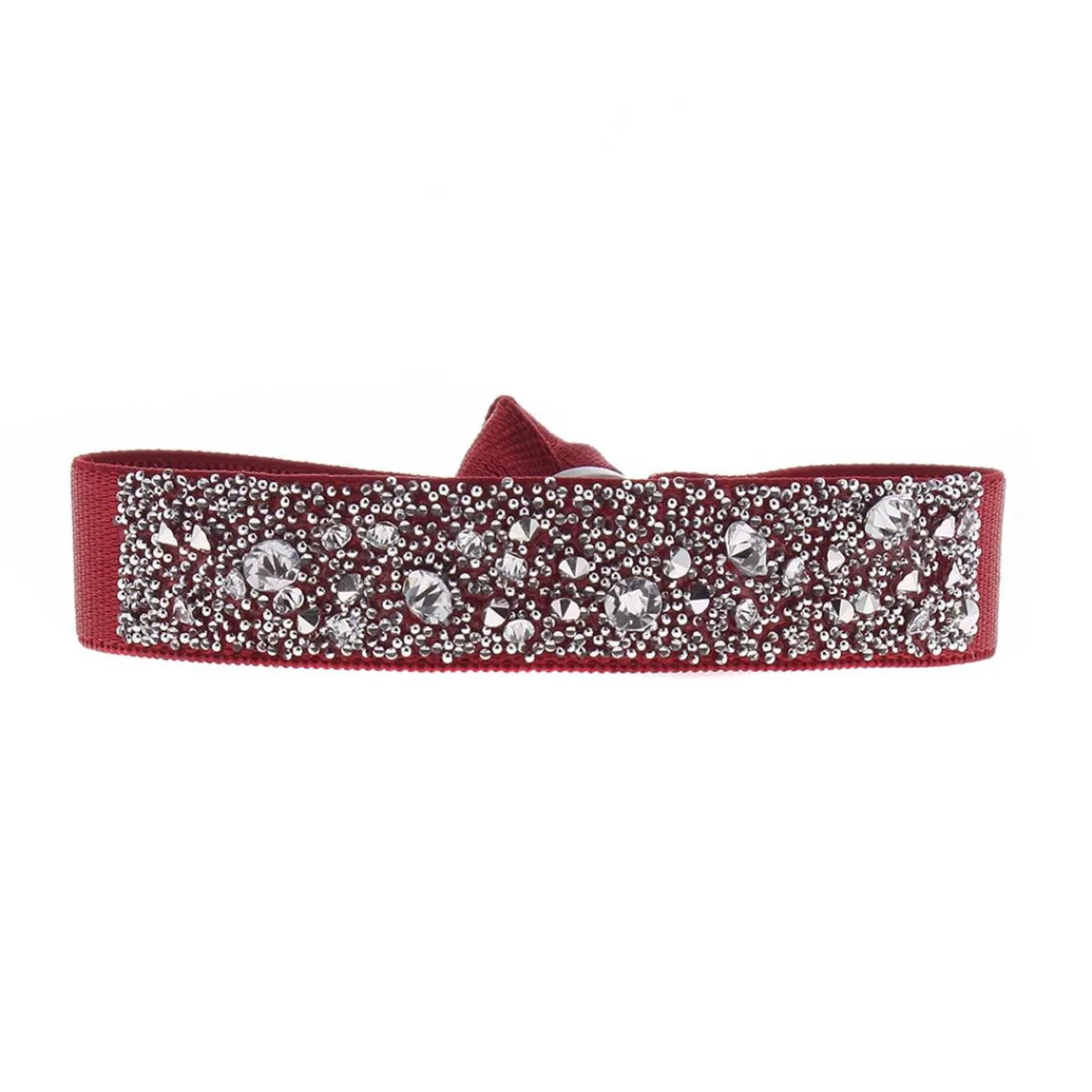 Les Interchangeables Bracelet A38159 - Bracelet Tissu Rouge Cristaux de haute qualité Femme | Femme Bracelet