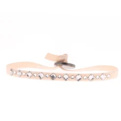 Les Interchangeables Bracelet A37781 - Bracelet Tissu Rose Cristaux de haute qualité Femme | Femme Bracelet