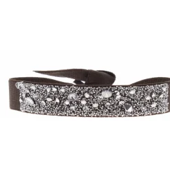 Les Interchangeables Bracelet A39573 - Bracelet Tissu Marron Cristaux de haute qualité Femme | Femme Bracelet