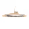 Les Interchangeables Bracelet A35591 - Bracelet Tissu Beige Cristaux de haute qualité Femme | Femme Bracelet
