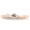 Les Interchangeables Bracelet A34565 - Bracelet Tissu Beige Cristaux de haute qualité Femme | Femme Bracelet