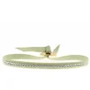 Les Interchangeables Bracelet A36783 - Bracelet Tissu Beige Cristaux de haute qualité Femme | Femme Bracelet