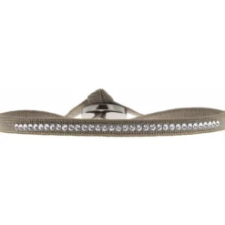 Les Interchangeables Bracelet A36394 - Bracelet Tissu Marron Cristaux de haute qualité Femme | Femme Bracelet