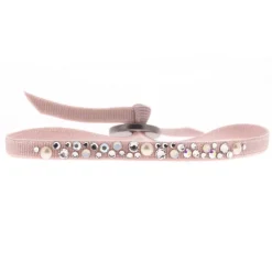 Les Interchangeables Bracelet A36698 - Bracelet Tissu Beige Cristaux de haute qualité Femme | Femme Bracelet