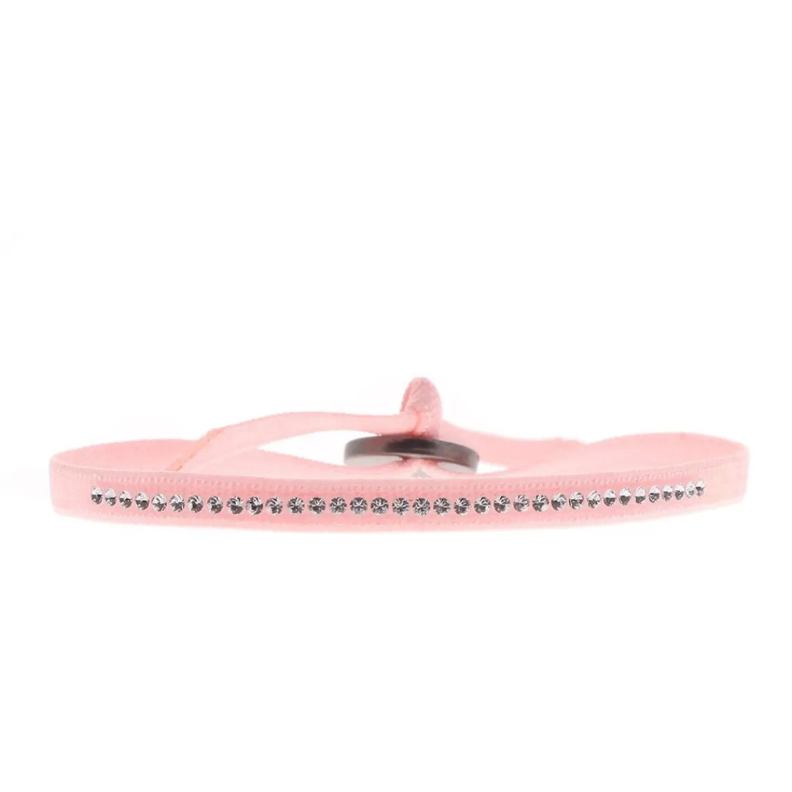 Les Interchangeables Bracelet A41160 - Bracelet Tissu Rose Cristaux de haute qualité Femme | Femme Bracelet