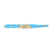 Les Interchangeables Bracelet A58622 - Mini Plaque 2 Rangs Perle Gomme Turquoise Femme | Femme Bracelet