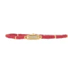 Les Interchangeables Bracelet A58613 - Mini Plaque 2 Rangs Perle Gomme Bordeaux Femme | Femme Bracelet