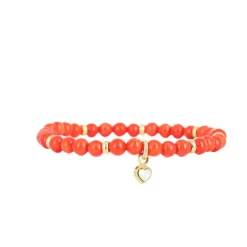 Les Interchangeables Bracelet A59902 - Perle Coeur Corail Femme | Femme Bracelet