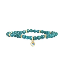 Les Interchangeables Bracelet A59901 - Perle Coeur Bleu Gris Femme | Femme Bracelet