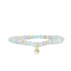 Les Interchangeables Bracelet A59899 - Perle Coeur Bleu Ciel Femme | Femme Bracelet