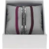 Les Interchangeables Bracelet A47068 - Bracelet Coffret Jonc Ruban Palladium Cristal Femme | Femme Bracelet