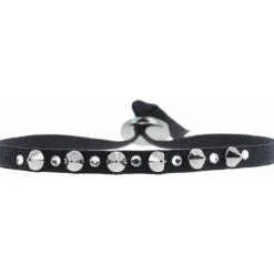 Les Interchangeables Bracelet A29279 - Bracelet Tissu Noir Cristaux de haute qualité Femme | Femme Bracelet
