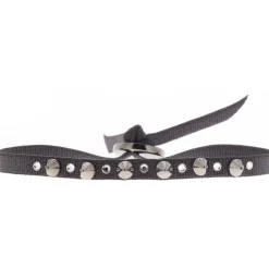 Les Interchangeables Bracelet A38169 - Bracelet Tissu Gris Cristaux de haute qualité Femme | Femme Bracelet