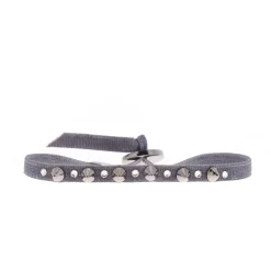 Les Interchangeables Bracelet A32557 - Bracelet Tissu Gris Cristaux de haute qualité Femme | Femme Bracelet