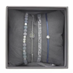 Les Interchangeables Bracelet A38629 - Bracelet Tissu Bleu Cristaux de haute qualité Femme | Femme Bracelet