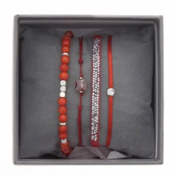 Les Interchangeables Bracelet A38647 - Bracelet Tissu Orange Cristaux de haute qualité Femme | Femme Bracelet