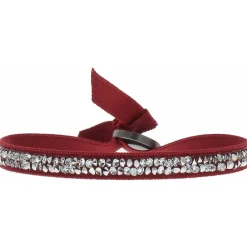 Les Interchangeables Bracelet A24935 - Bracelet Tissu Rouge Cristaux de haute qualité Femme | Femme Bracelet