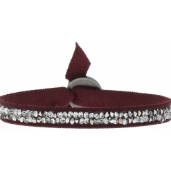 Les Interchangeables Bracelet A24936 - Bracelet Tissu Rouge Cristaux de haute qualité Femme | Femme Bracelet
