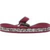 Les Interchangeables Bracelet A24934 - Bracelet Tissu Rouge Cristaux de haute qualité Femme | Femme Bracelet
