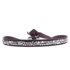 Les Interchangeables Bracelet A30465 - Bracelet Tissu Rouge Cristaux de haute qualité Femme | Femme Bracelet