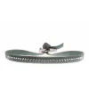 Les Interchangeables Bracelet A37666 - Bracelet Tissu Bleu Cristaux de haute qualité Femme | Femme Bracelet