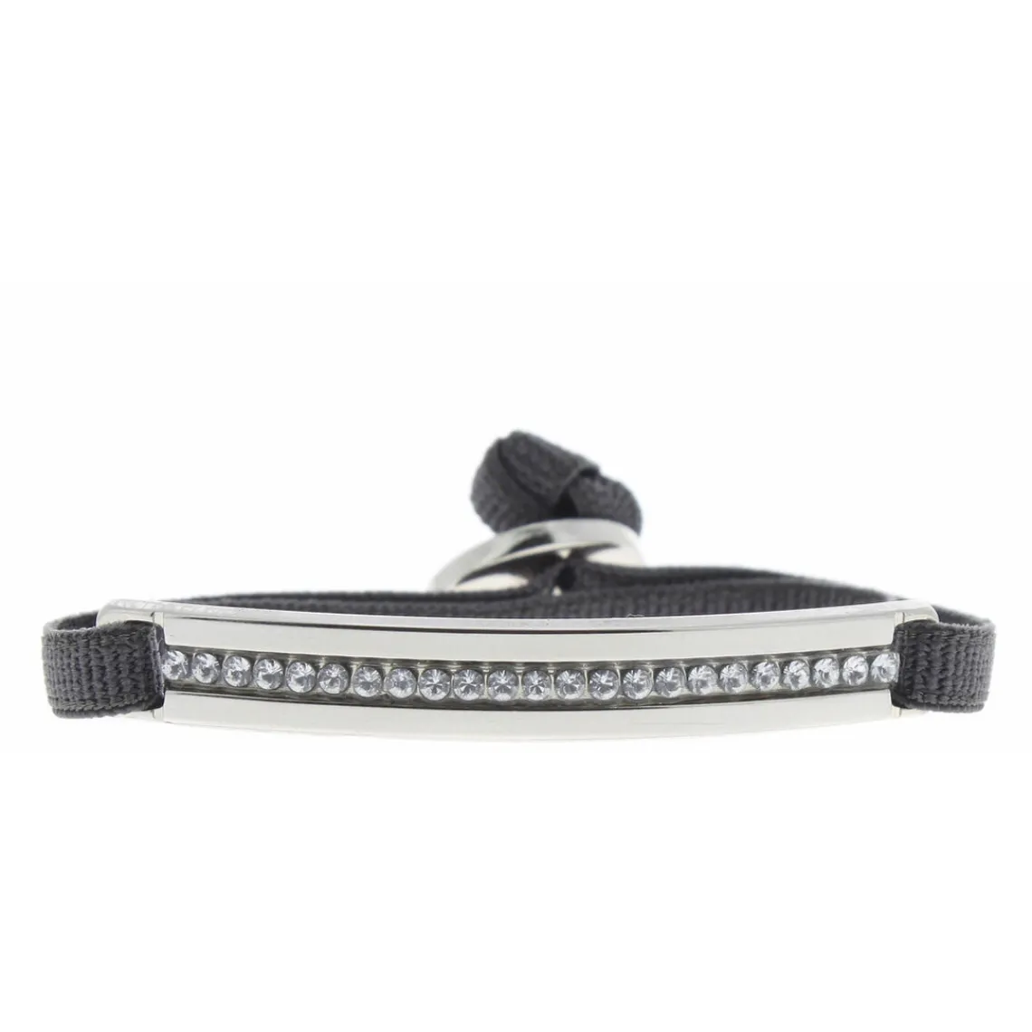 Les Interchangeables Bracelet A35316 - Bracelet Tissu Gris Cristaux de haute qualité Femme | Femme Bracelet