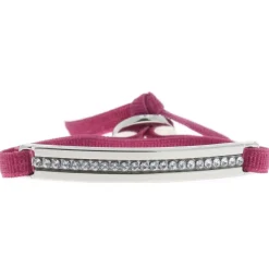 Les Interchangeables Bracelet A36533 - Bracelet Tissu Rouge Cristaux de haute qualité Femme | Femme Bracelet