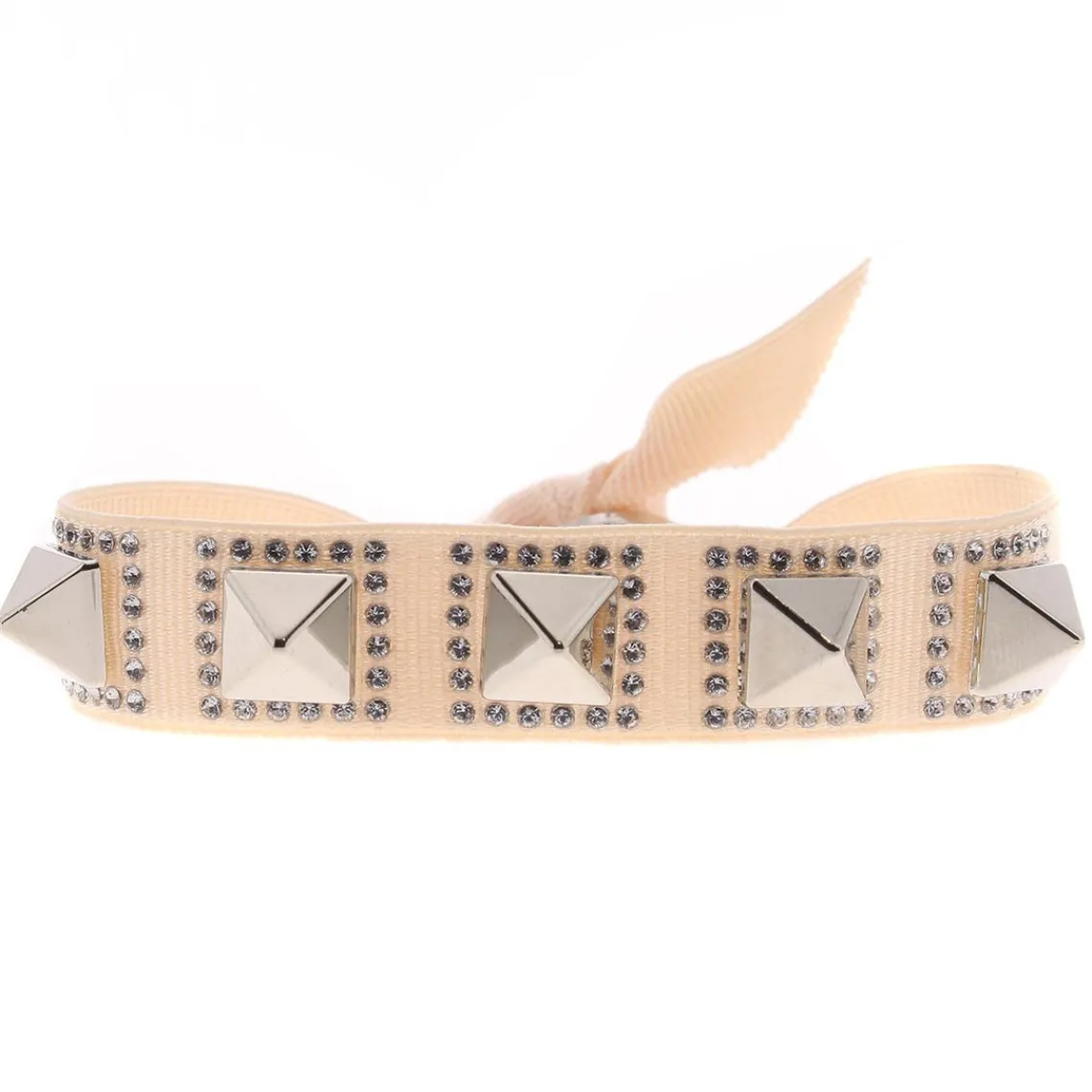 Les Interchangeables Bracelet A40131 - Bracelet Tissu Métal Argenté Rose Femme | Femme Bracelet