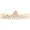 Les Interchangeables Bracelet A36902 - Bracelet Tissu Rose Cristaux de haute qualité Femme | Femme Bracelet
