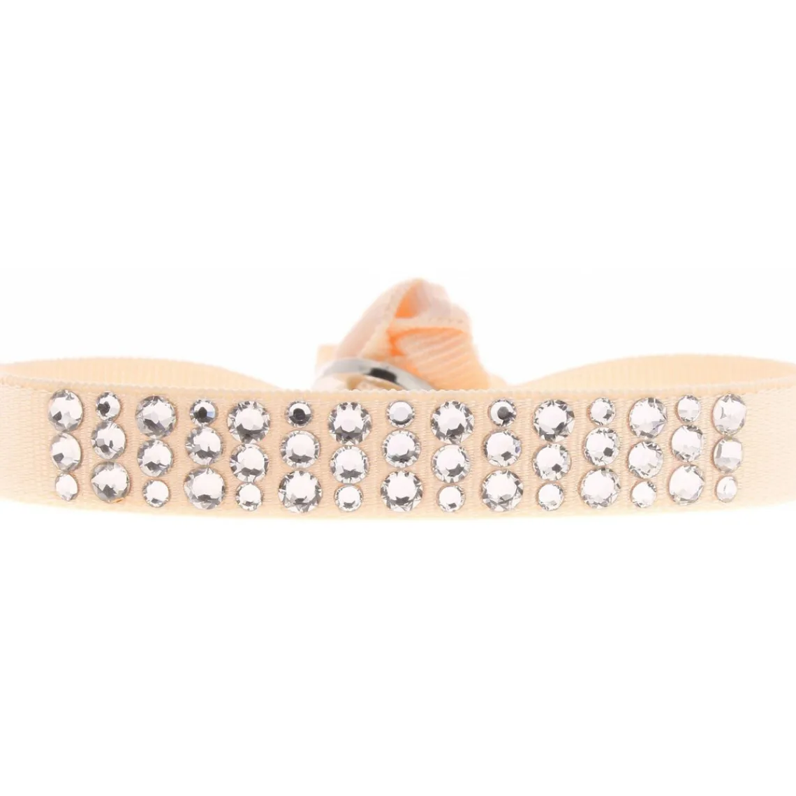 Les Interchangeables Bracelet A36902 - Bracelet Tissu Rose Cristaux de haute qualité Femme | Femme Bracelet