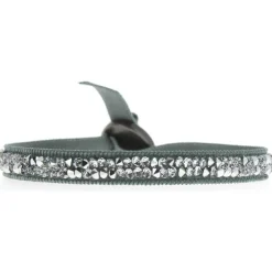 Les Interchangeables Bracelet A24972 - Bracelet Tissu Bleu Cristaux de haute qualité Femme | Femme Bracelet