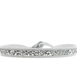 Les Interchangeables Bracelet A24954 - Bracelet Tissu Gris Cristaux de haute qualité Femme | Femme Bracelet
