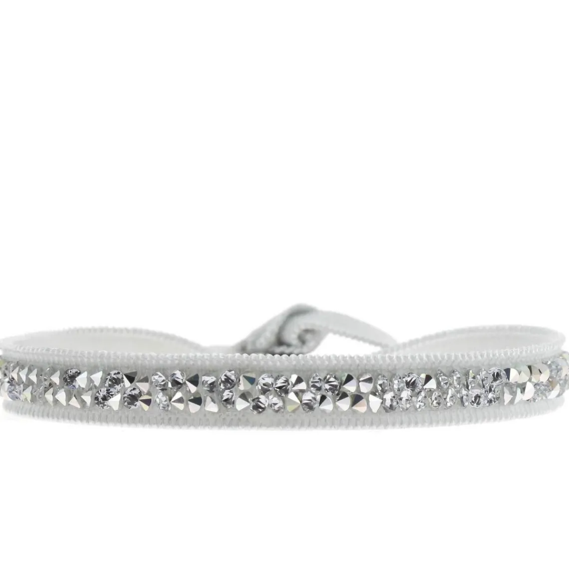 Les Interchangeables Bracelet A24954 - Bracelet Tissu Gris Cristaux de haute qualité Femme | Femme Bracelet