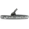 Les Interchangeables Bracelet A24955 - Bracelet Tissu Gris Cristaux de haute qualité Femme | Femme Bracelet